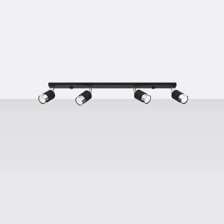 NERO stropní svítidlo 4xGU10 Reflektor Halogenové svítidlo Pohyblivé 81cm Černý chrom SOLLUX