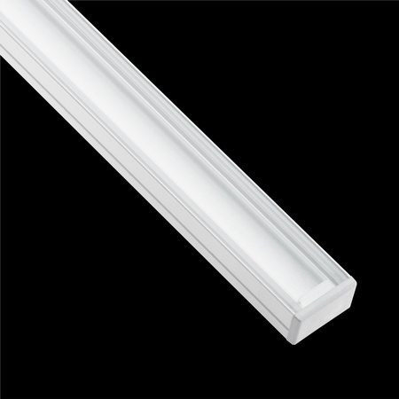 Eloxovaný hliníkový profil pro LED KM35 Silver Přisazená 2m + průhledný kryt + koncovky