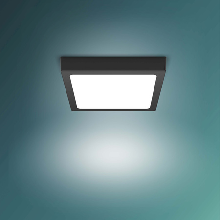 Plafond Panelová LED přisazená stropní lampa MAGNEOS 12W 2700K 21cm Černá Downlight Square PHILIPS