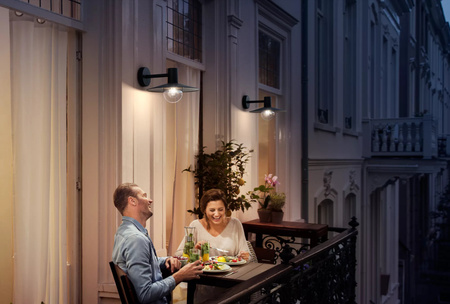 LED zahradní lampa nástěnná lampa SKUA myGarden E27 IP44 downlight lampa černá PHILIPS