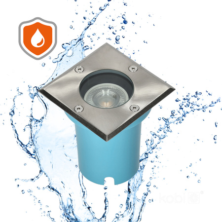 Entrada Kobi čtvercová zemnící zásuvka GU10 IP65 chrom