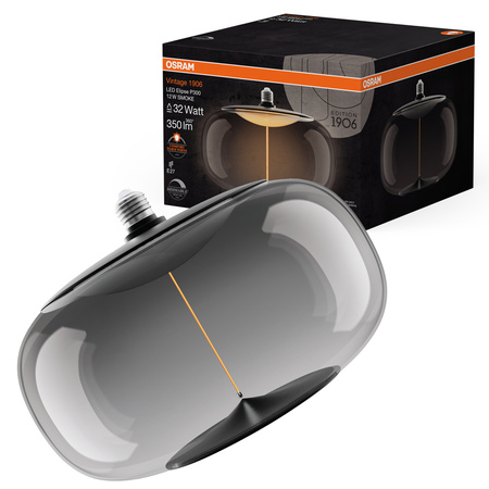 Dekorativní LED žárovka E27 12W = 32W 350lm 1800K teplá bílá 320° Smoke Filament Dimmable Vintage 1906 Osram