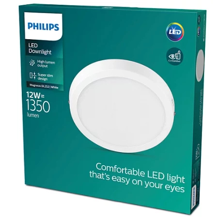 Plafond LED panelové stropní svítidlo MAGNEOS 12W 4000K 21cm bílé stropní svítidlo kulaté PHILIPS