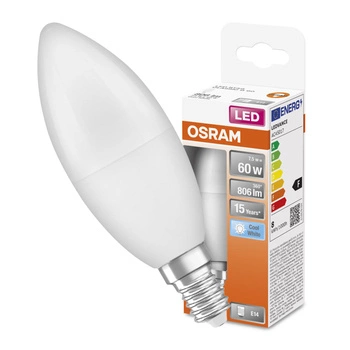 E14 B35 LED žárovka 7W = 60W 806lm 4000K Neutrální bila 200° OSRAM STAR