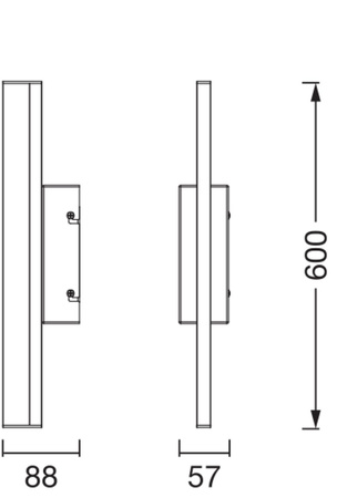 Koupelnové svítidlo LED Nástěnné svítidlo nad zrcadlo Stmívatelné 10W 950lm CCT Černá IP44 60cm Obris Ledvance