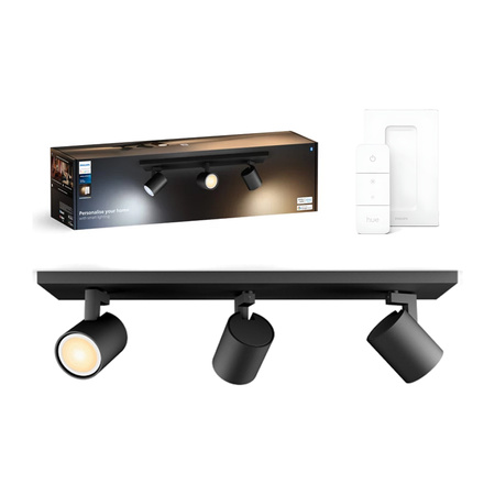 Stropní světlo LED Spot Runner černé 3x 4,2W CCT PHILIPS HUE Bluetooth Zigbee + stmívač