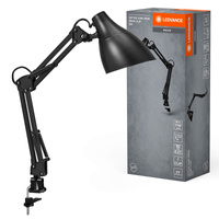 Stolní lampa Stolní svítidlo Stojanový klip Nastavitelný E27 Černý USB-C Kancelářská linka Ledvance