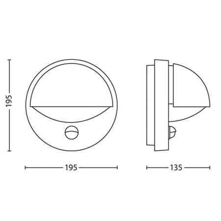 Zahradní lampa LED nástěnná lampa ČERVEN myGarden E27 IP44 kulatá se senzorem pohybu antracit PHILIPS