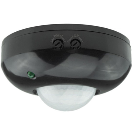 PIR 360° pohybový a soumrakový senzor 6m stropní černý