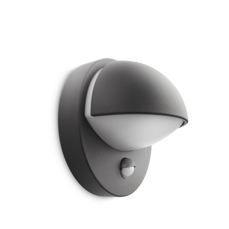 Zahradní lampa LED nástěnná lampa ČERVEN myGarden E27 IP44 kulatá se senzorem pohybu antracit PHILIPS