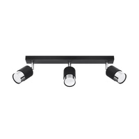 NERO stropní svítidlo 3xGU10 Reflektor Halogenové svítidlo Pohyblivé 45cm Černý chrom SOLLUX