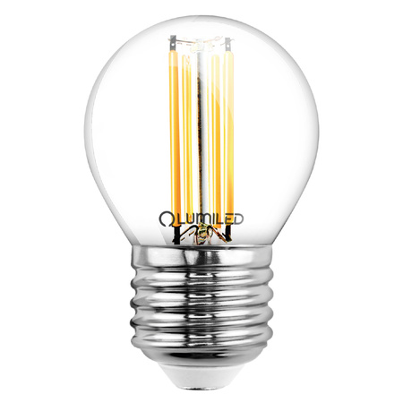 6x LED žárovka E27 kapka P45 2,2W 470lm = 40W 2700K teplá bílá 360° Filament energetická třída A LUMILED