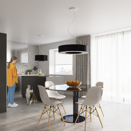 SATURNO SLIM LED závěsné svítidlo 5xE27 Lustr 50 cm černý SOLLUX