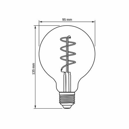 LED žárovka E27 G95 4W 100lm 1800K Teplá bílá Graphite Filament Stmívatelné 360° VIDEX