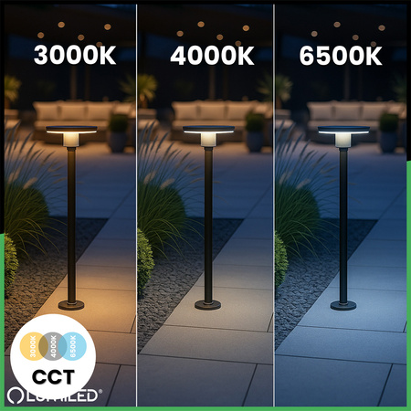 CCT LED 12W 3000-6500K IP65 CORTUS LUMILED venkovní zahradní sloupková lampa