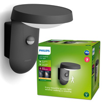 Zahradní lampa LED nástěnná lampa TYLA IR myGarden 9W 2700K IP44 s pohybovým a soumrakovým senzorem antracit PHILIPS