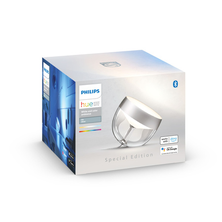 IRIS LED stolní lampa stříbrná EU/UK 8,1W CCT RGB PHILIPS HUE Bluetooth Zigbee