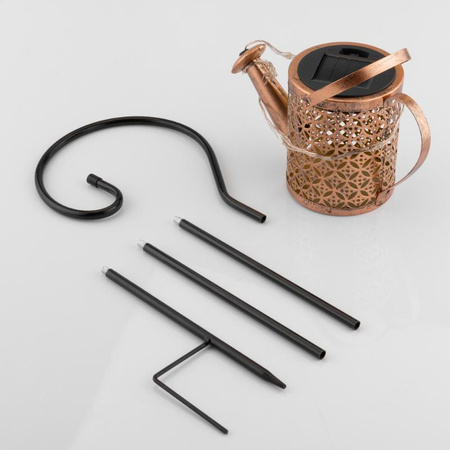 Solární LED Zahradní Lampa Zapichovací Konev ROSA Měděná IP44 3000K LUMILED