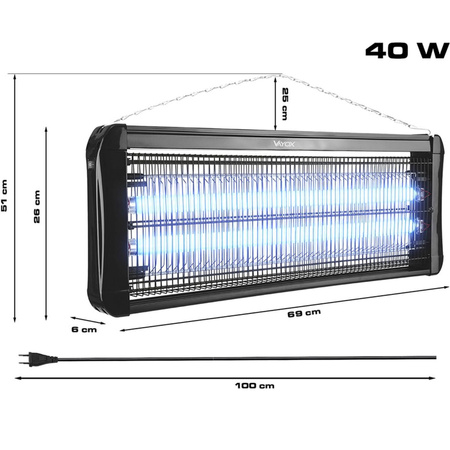 Lapač komárů UV světlo IK-40W VAYOX