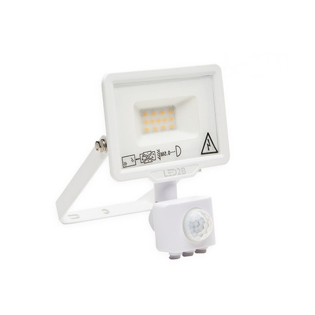 LED reflektor 10W 800lm 3000K IP44 bílý se senzorem pohybu LED2B KOBI MHC