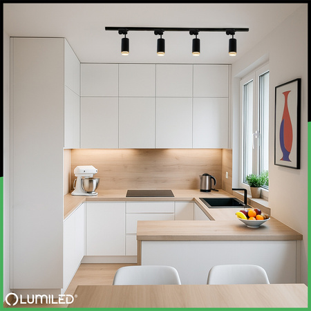 Jednofázový hliníkový kolejnicový vodič pro kolejnicové reflektory 100cm, Černá LUMILED