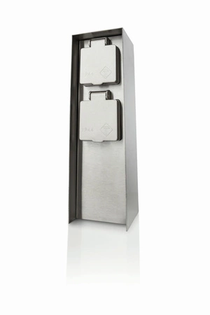 Elektrická zahradní tyč ROCK 2x Zásuvka 230V IP44 Stříbrná PHILIPS