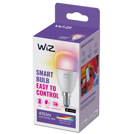 LED žárovka E14 Ball P45 4,9W = 40W 470lm 2200-6500K RGB + TW Smart SMART WiFi Bluetooth App WiZ