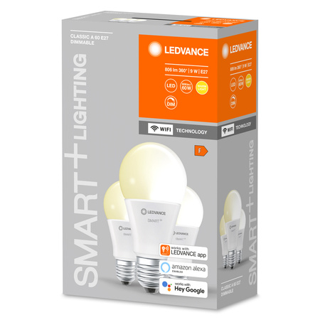 3x LED žárovka E27 A60 9W 806lm 2700K Teplá bílá LEDVANCE SMART+ WiFi Stmívatelné