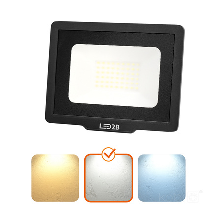 Venkovní zahradní reflektory LED 30W 2550lm 4000K Neutral 120° IP65 Black MH Kobi