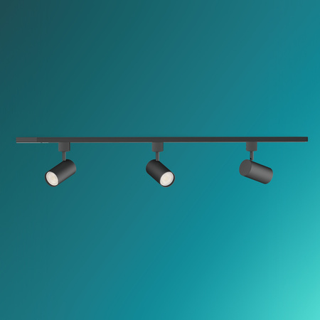 Sada závěsné lišty 1m + 3x LED GU10 jednofázový reflektor na lištu černý EasyLink Zilo Philips