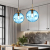Moderní GLASS BLUE stropní závěsné svítidlo pro LED E27 Sphere