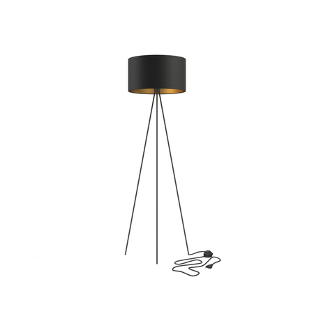 Stojací lampa CADILAC I 7991 Nowodvorski Černá a zlatá E27 stativová stojací lampa vysoká.156 cm Moderní