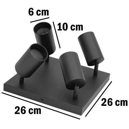 Stropní svítidlo QUALIS SPOT. halogenové svítidlo. 4xGU10. černé