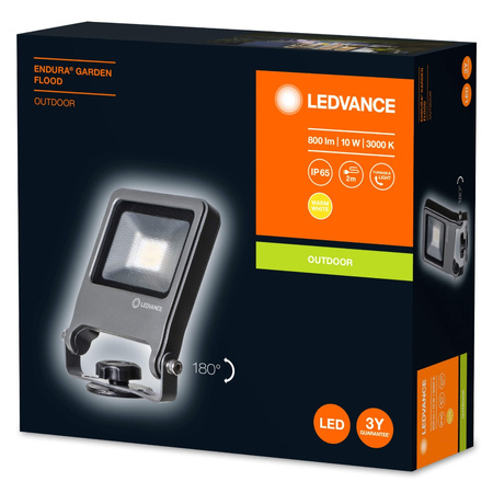 LED reflektor 10W 800lm 3000K teplý IP65 šedý LEDVANCE GARDEN Flood Endura Drivable
