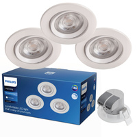 3x LED SPARKLE 5W 2700K Stmívatelná kruhová LED svítidla pod omítku bílá PHILIPS