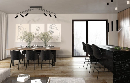 EYE SUPER 6505 Nowodvorski stropní lampa černá 5xGU10 Lustr s pohyblivou trubkou stínidlo moderní ocel