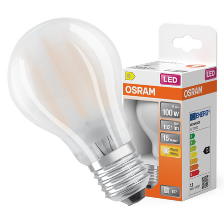 LED žárovka E27 A60 11W = 100W 1521lm 2700K Teplá bílá 300° vlákno OSRAM STAR