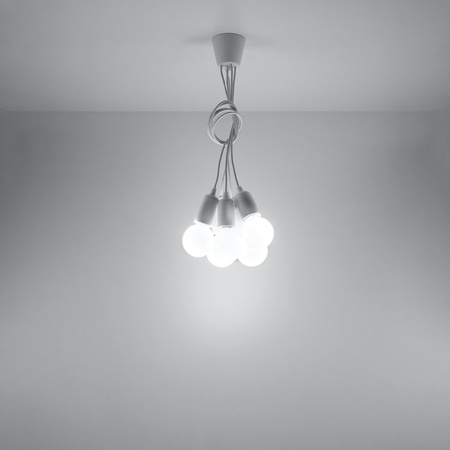 DIEGO LED závěsné stropní svítidlo 5xE27 Overhang White SOLLUX