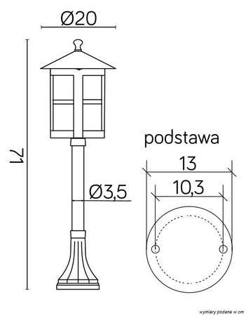 Venkovní zahradní lampa LANTERN E27 CORDOBA II K 5002/3/TD 71cm černá Su-Ma
