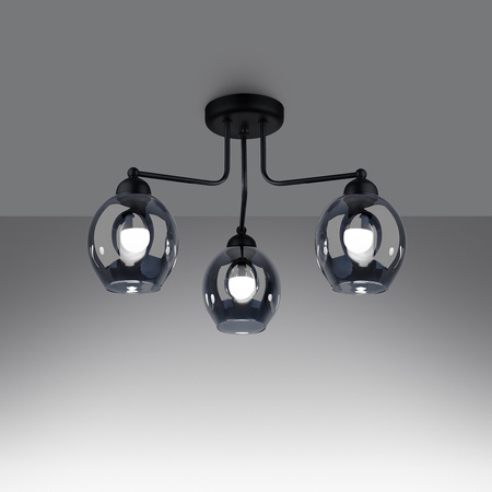 FILLAN 3 lustrové stropní svítidlo 3xE27 černé Moderní SOLLUX