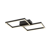 LED stropní svítidlo pro povrchovou montáž 40W 2400lm 2700-6500K CCT RGB Stmívatelné Dálkové ovládání Časovač Černá Moderní Ludano Rabalux