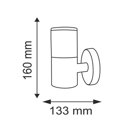 LED zahradní nástěnné svítidlo 3.6W 6500K collum GOLDLUX (Polux) rovná ocel