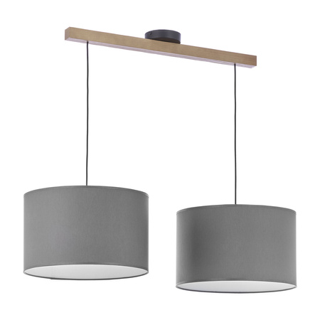 TROY GRAY Grafitové dřevěné skandinávské závěsné stropní svítidlo 2xE27 4220 TK Lighting