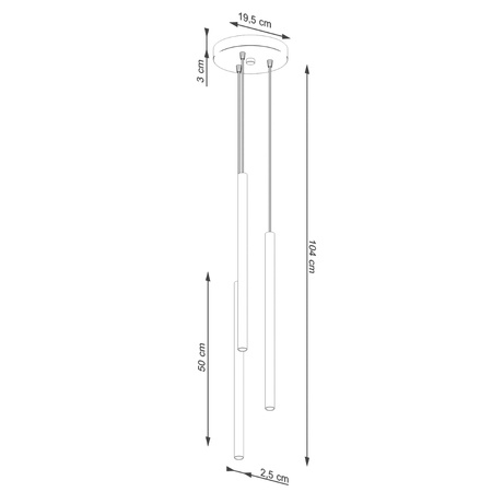 Stropní závěsné svítidlo Tuba Spot 3x G9 Olive Pastelo Ocean Green SL.1521 Sollux