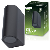 Zahradní nástěnná lampa 2x GU10, Černá ALLIUM LUMILED