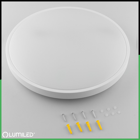 Stropní LED plafon pro povrchovou montáž 36W 4000K CELIS Round IP44 White Ring ALS LUMILED
