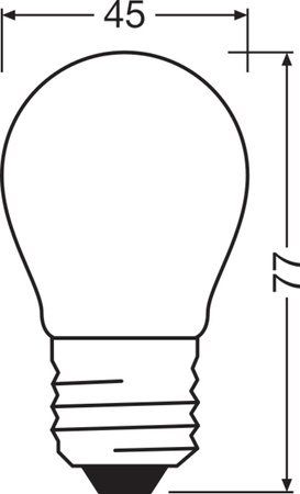 LED žárovka P45 E27 4,8W = 40W 470lm 2700K Teplá bílá FILAMENTNÍ STMÍVATELNÁ LEDVANCE