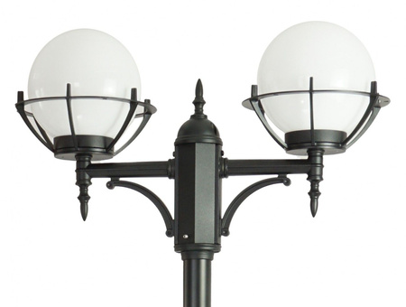 Venkovní zahradní lampa tyč LANTERN E27 Koule s košíkem 200 OGMWN 2 KPO 180-280cm černá Su-Ma