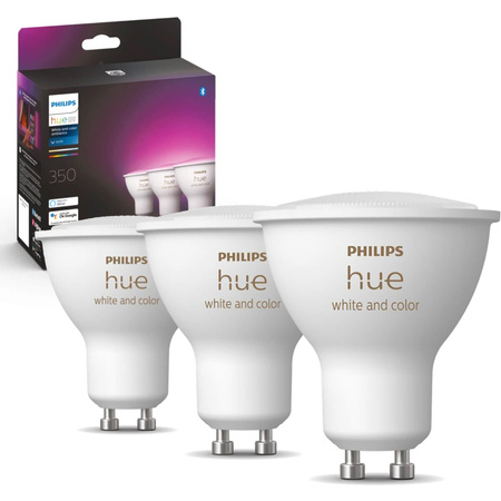 3PAK LED žárovka GU10 5,7W CCT RGB PHILIPS HUE White & COLOR Ambiance Bluetooth Zigbee