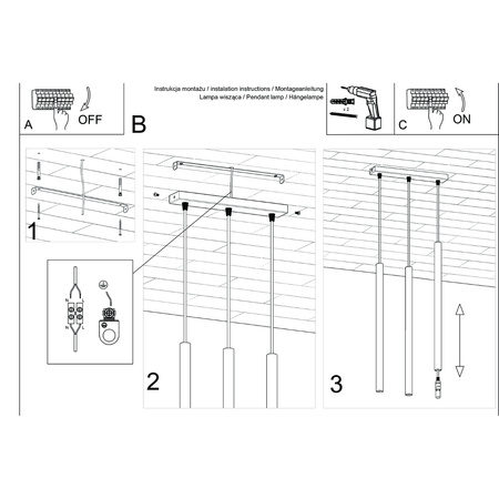 Stropní závěsné svítidlo Tuba Spot 3x G9 Beige Pastelo Ocean Green SL.1514 Sollux